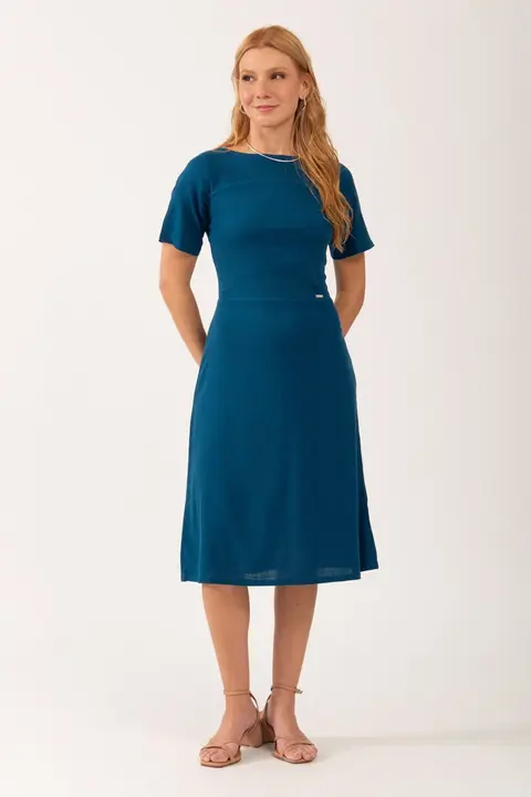 Vestido Midi Manga Hilda