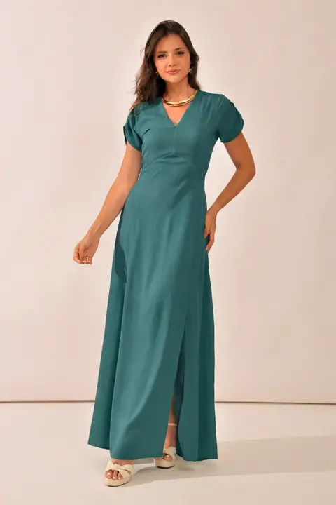 Vestido Longo Manga Daniela