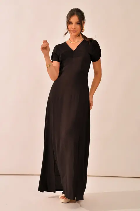 Vestido Longo Manga Daniela
