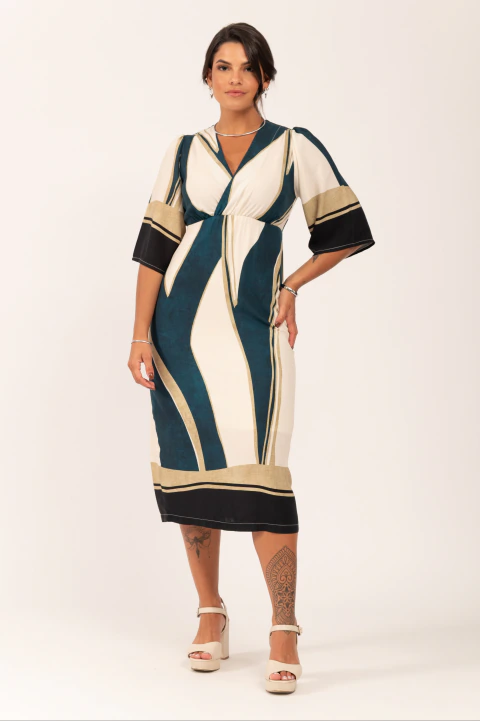Vestido Midi de Manga Michele