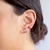 Brinco ear cuff cristal turmalina rosa