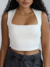 Top Cropped Decote Quadrado Em Poliamida - loja online