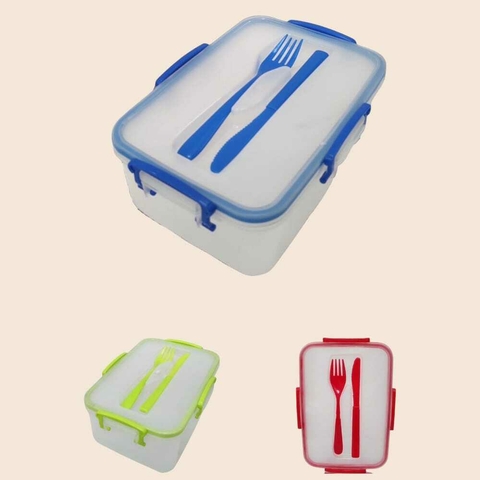 Hermetico con trabas y cubiertos