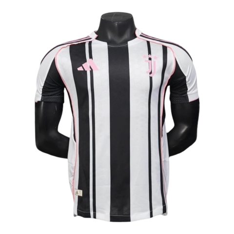Camisa Juventus I 25/26 - Jogador Adidas Masculina - Preta e branca com detalhes em rosa