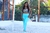 Calça Legging em poliamida - azul céu - CS Moda Íntima