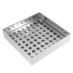 Imagem do Escorredor Quadrado Em Inox para Batata Pastel Salgados Coxinha