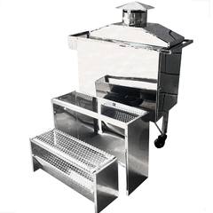Carrinho de Espetinho Churrasqueira Inox Coifa Duas Grelhas - loja online