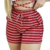 Short Feminino Malha Vermelho Listrado AJustável com Top - comprar online