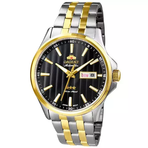 Relógio Masculino Dourado/Prata Orient 49tt043f