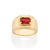 Anel unissex de formatura com cristal vermelho Rommanel banhado a ouro 18k 513525 - comprar online