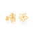 Brinco flor com zircônias Rommanel banhado a ouro 18k 525460 - comprar online