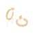 Brinco meia argola com zircônias Rommanel banhado a ouro 18k 527412 - comprar online