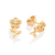 Brinco flor com zircônias Rommanel banhado a ouro 18k 527458 - comprar online