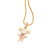 Pingente menina com cristal rosa banhado a ouro 18k 542880 - comprar online