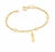 Pulseira infantil com bolas e pingente figa Rommanel banhada a ouro 18k 551292/540977