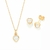 Conjunto coração com zircônia Rommanel banhado a ouro 18k (corrente 42cm ou 50cm)