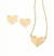 Conjunto com coração trabalhado Rommanel banhada a ouro 18k (531786 / 525836)