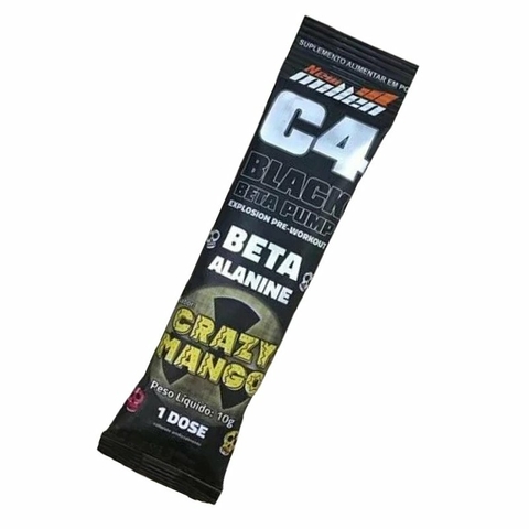 PRE TREINO C4 BLACK BETA PUMP CRAZY MANGO SACHE 10G DOSE UNICA