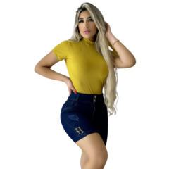 Blusa Feminina Manga Curta cor Amarelo Mostarda na internet