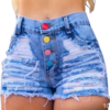 Short Jeans Feminino com Botões Coloridos: Colorindo a vida