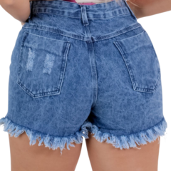 Imagem do Kit 2 Shorts Jeans Femininos Destroyed: Estilo Desfiado