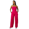 Macaquinho Feminino de Alfaitaria Rosa com Calça Pantalona