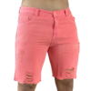 Bermuda Jeans Masculina com Detalhes Destroyed Coral