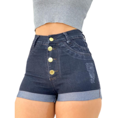 Short Feminino Jeans Curto com lavagem Escura na internet