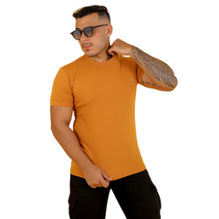 Camiseta Premium 100% Algodão - Mostarda - comprar online