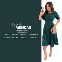 Vestido Evangélico Alfaiataria Verde Longo Fenda Lateral - loja online