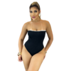 Body Feminino Malha Ribana Preto Tomara que Caia