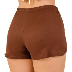 Short Feminino de Malha Canelada Ajustável Cores na internet