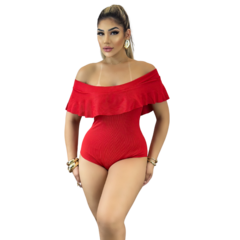 Body Feminino Malha Ribana Vermelho Ciganinha Ombro a ombro na internet