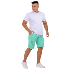 Imagem do Bermuda Jeans Masculina Destroyed Verde Neon