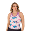 Blusinha Feminina Suede Regata Estampada Floral