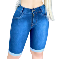 Short Feminino Jeans Meia Coxa Lycra: Combinando com a Moda - loja online