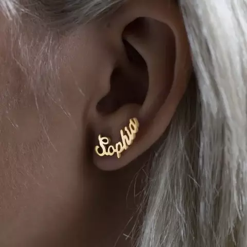 Aretes con nombre personalizado - comprar en línea