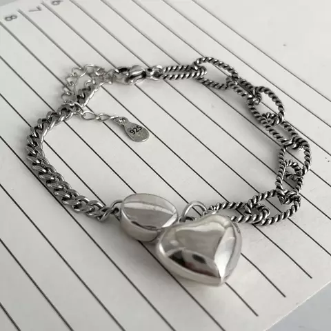 Pulsera Retro de plata de ley 925