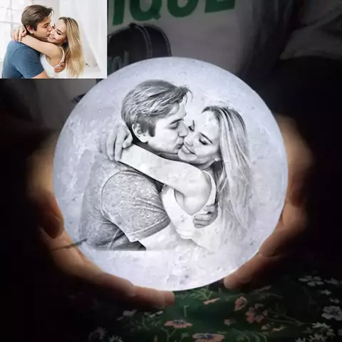 Lámpara de luna con foto personalizada, regalos personalizados