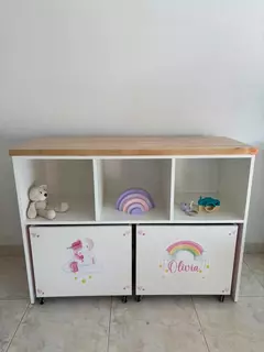 Juguetero con Tablón de madera de Eucalipto - Decolibri.lp