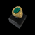 Anel Oval com Pedra Verde - Banhado a Ouro 18K - Hype Joias 18K