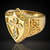 Anel Escudo com Cruz Cravejada - Banhado a Ouro 18K - comprar online