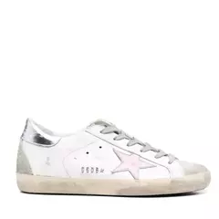 Golden Goose Super-star Blanco Talón Plateado (Parche Estrella Rosa) - comprar en línea