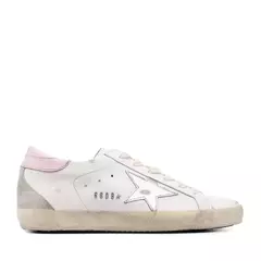 Golden Goose Super-star Blanco Talón Rosa (Parche Estrella Plateado) - comprar en línea