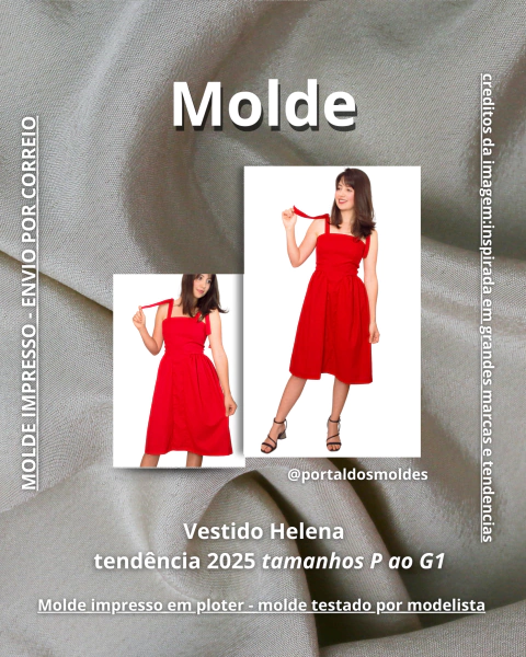 Molde vestido Helena - tendência 2025 (IMPRESSO) - comprar online