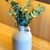 Arranjo Roma - Eucalipto com Vaso Off White - Flor de Liz Desidratados