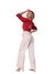 Calça wide leg cargo com pesponto na internet