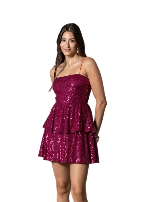 Vestido de paete babado - comprar online