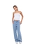 Calça wide leg jeans claro - comprar online