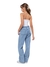 Calça wide leg jeans médio na internet